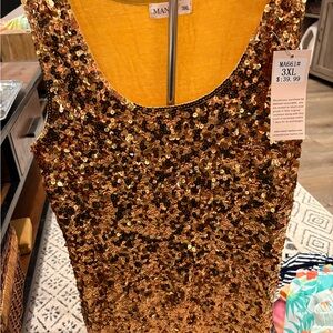 Maner Gold Sequin Tank Top